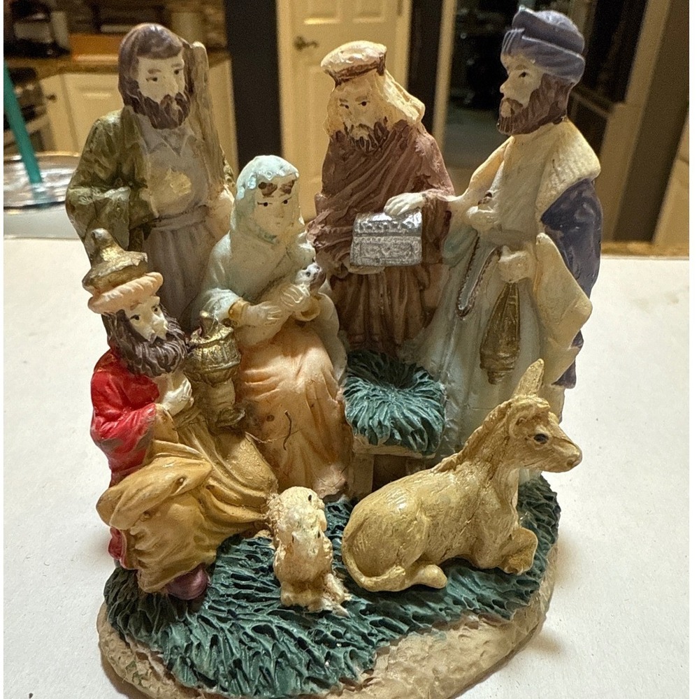 Nativity Scene Figurine Christmas Decoration Three Wise Men Donkey